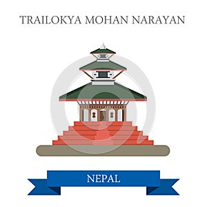 Trailokya Mohan Narayan Temple Nepal vector flat attraction