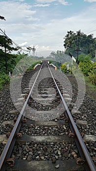 Trailroads long in the fiel from east Java Indonesia