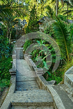 Trails around royal tombs at Gunung Kawi Indonesia