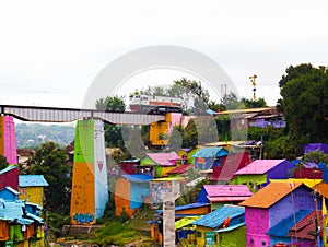 A train above Jodipan the Colorize village