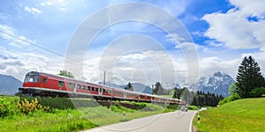 Train in Alpine Scenery