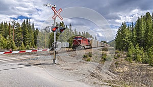 A Train Approaches a Level Crossing in Banff