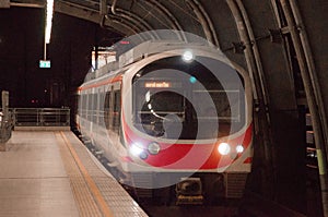 Train Approaching in Airport Link - Bangkok, Thailand