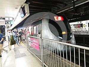 MTR Train Approaching the Station