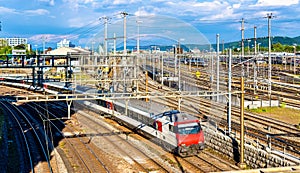 Train at Basel SBB railway station photo