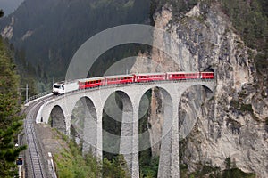 Train on a bridge