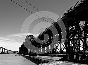 The Train Bridge B&W