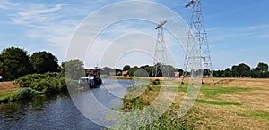 Train bridge over the canal Almelose Kanaal in the city of Zwolle, The Netherlands