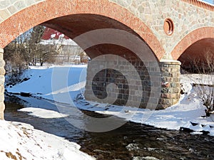 Train bridge and river, Lithuania