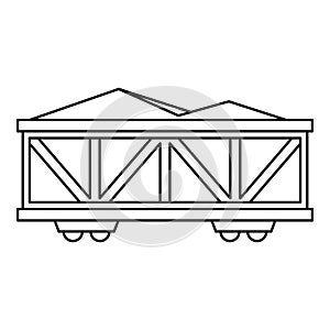 Train cargo wagon icon, outline style
