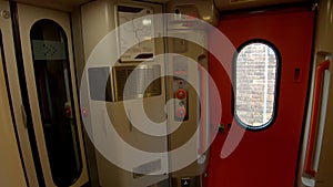 Train carriage entrance interior