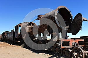 Train cemetery in Uyini, Bolivia