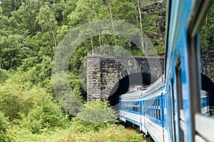 The train on Circum-Baikal railroad, Russia photo