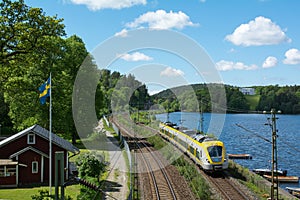 Train in a closeup, Sweden
