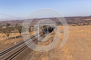 Train Coaches Dry Landscape