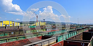 Train coal mining export shipment
