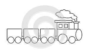 Train coloring book transportation to educate kids. Learn colors pages