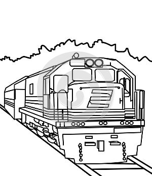 Train coloring page for kids