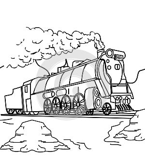 Train coloring page photo