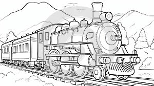 Train Coloring Pages: Stunning Steam Engines In Unreal Engine 5 Style