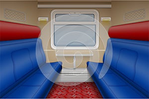 Train compartment inside view vector
