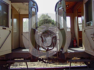 Train coupling of the historic Il Trenino Verde photo