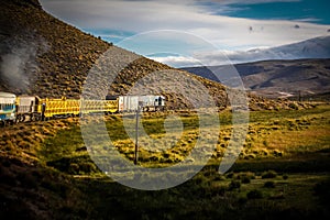 The Patagonian train. Ocean, pampas and snow in the deepest Argentina. photo