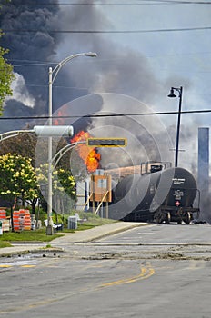 Train derailment Lac-Megantic flames Quebec