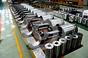 Train diesel engine pistons on the product line