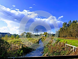 Train disappearing into the distance from Harmby to Leyburn North Yorkshire