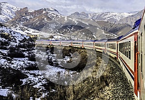 Train dogu expres ankara kars lanscape historical photo