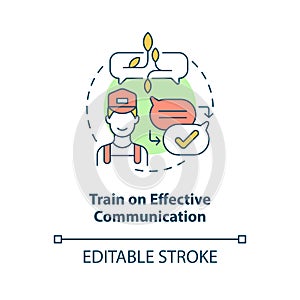 Train on effective communication concept icon
