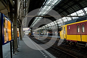 Train entering Schiphol Amsterdam