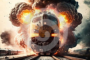 Train Explosion Transporting Hazardous Materials Causes Chaos. AI