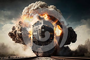 Train Explosion Transporting Hazardous Materials Causes Chaos. AI