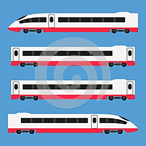 Train in flat style. Vector illustration of modern high-speed train.