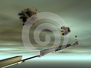 Train flying to heaven