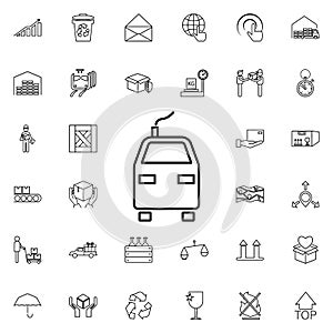 Train front view icon. Universal set of cargo logistic for website design and development, app development