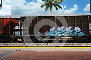 Train with graffiti in Florida