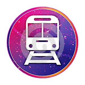 Train icon creative trendy colorful round button illustration