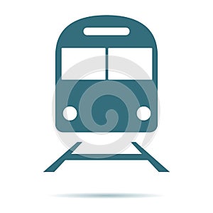 Train icon. Flat metro symbol isolated on white background. Trendy internet concept. Modern undergro photo