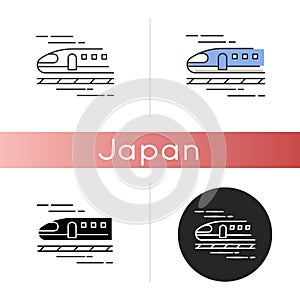 Train icon. High speed shinkansen