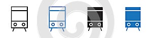 Train icon linear graphics set vector in black