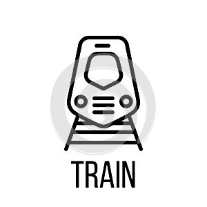 Train icon or logo in modern line style.