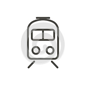 Train icon vector. Line subway symbol.