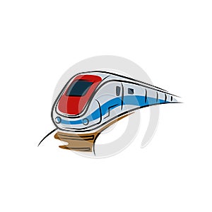 Train illustartion logo icon