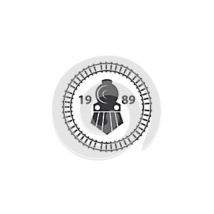 Train illustration logo