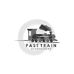 Train illustration logo vector flat design
