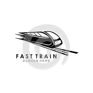 Train illustration logo vector flat design
