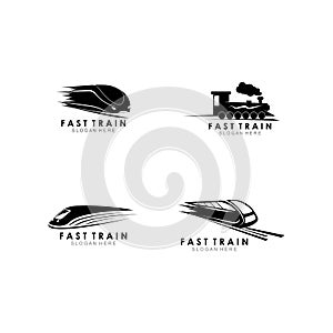 Train illustration logo vector flat design